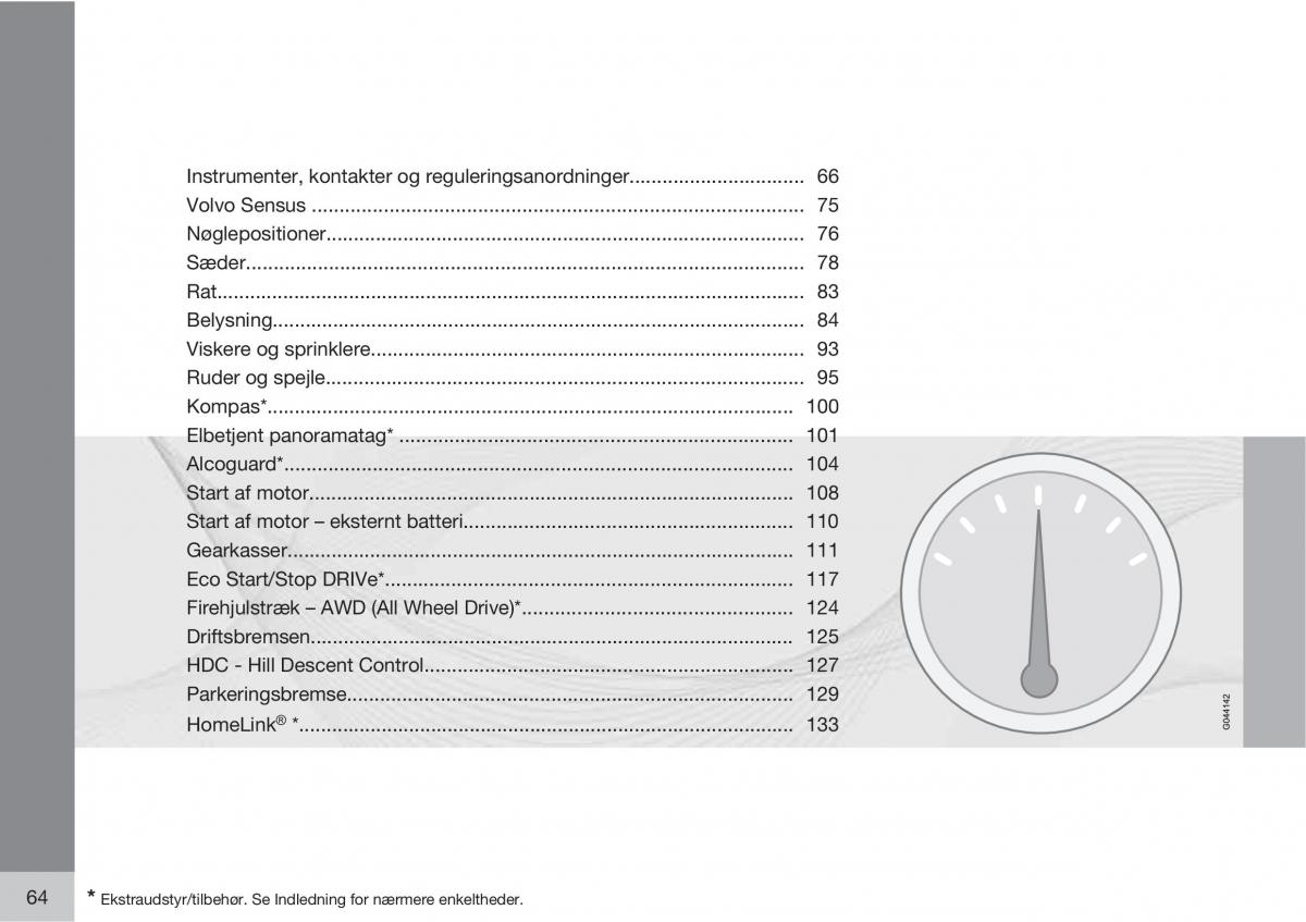 Volvo XC60 I 1 Bilens instruktionsbog / page 66