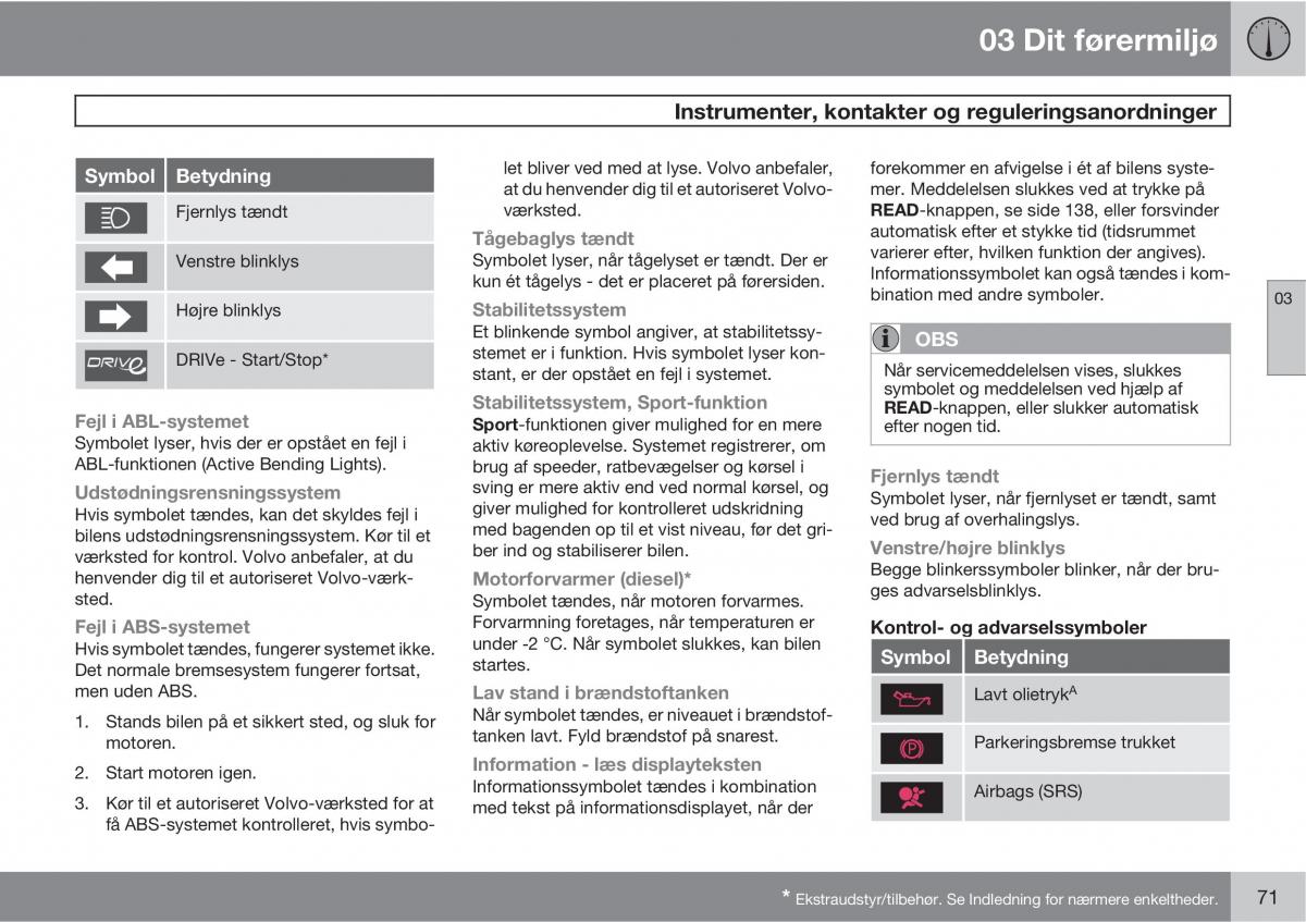 Volvo XC60 I 1 Bilens instruktionsbog / page 73