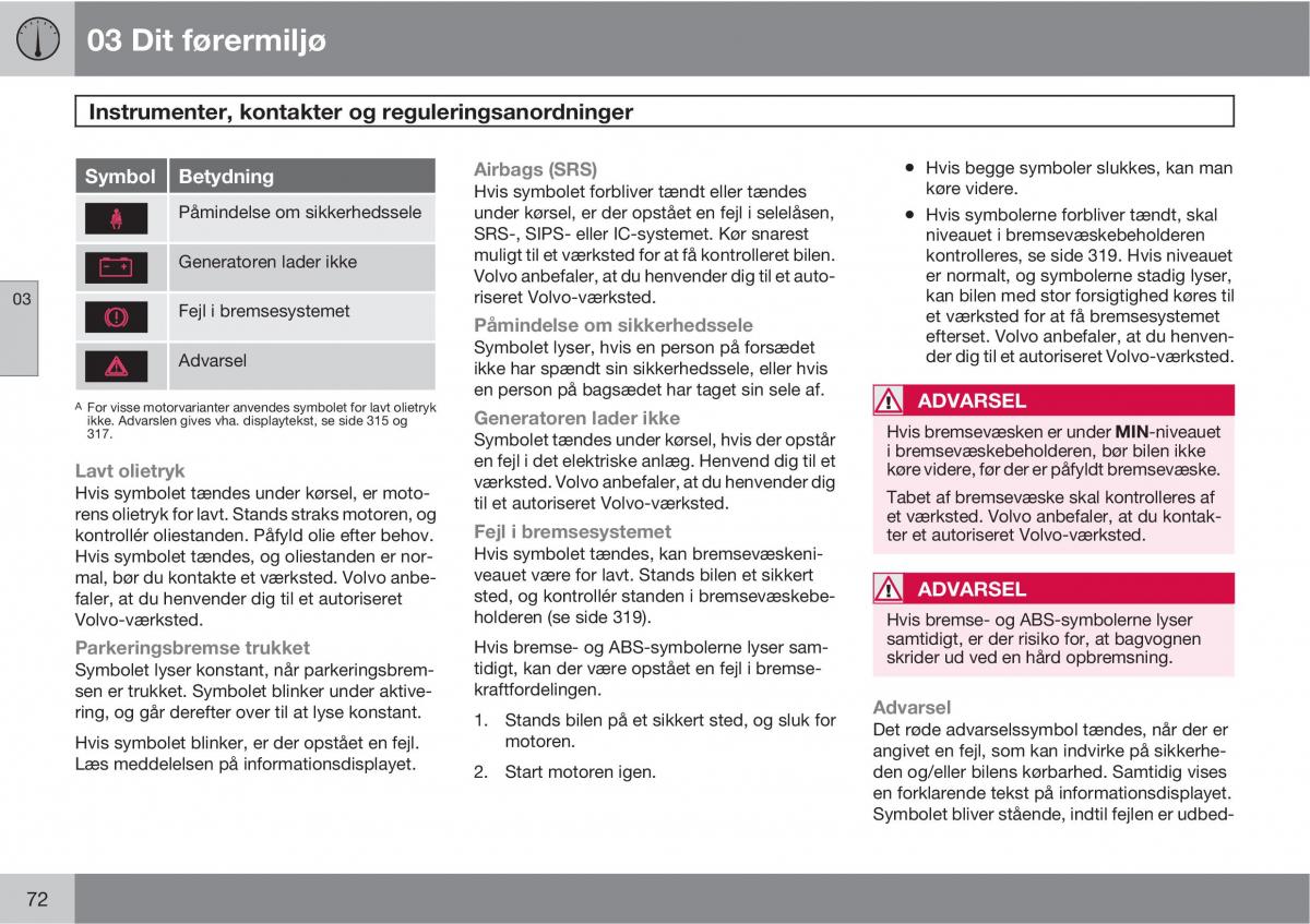 Volvo XC60 I 1 Bilens instruktionsbog / page 74