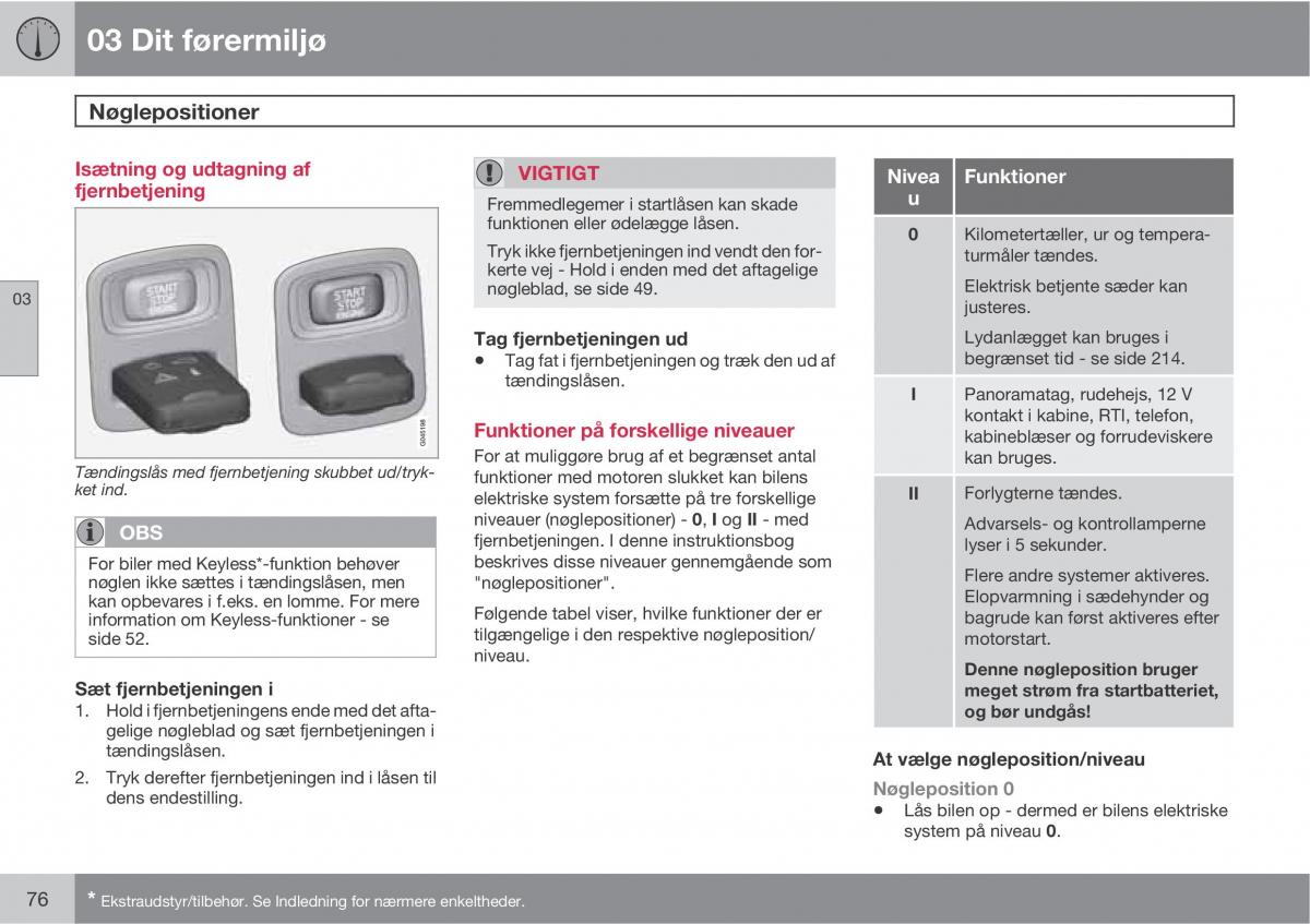 Volvo XC60 I 1 Bilens instruktionsbog / page 78