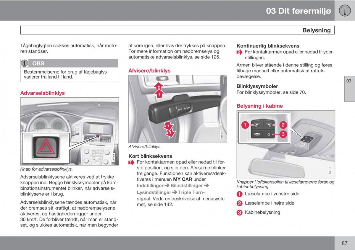 Volvo XC60 I 1 Bilens instruktionsbog / page 89