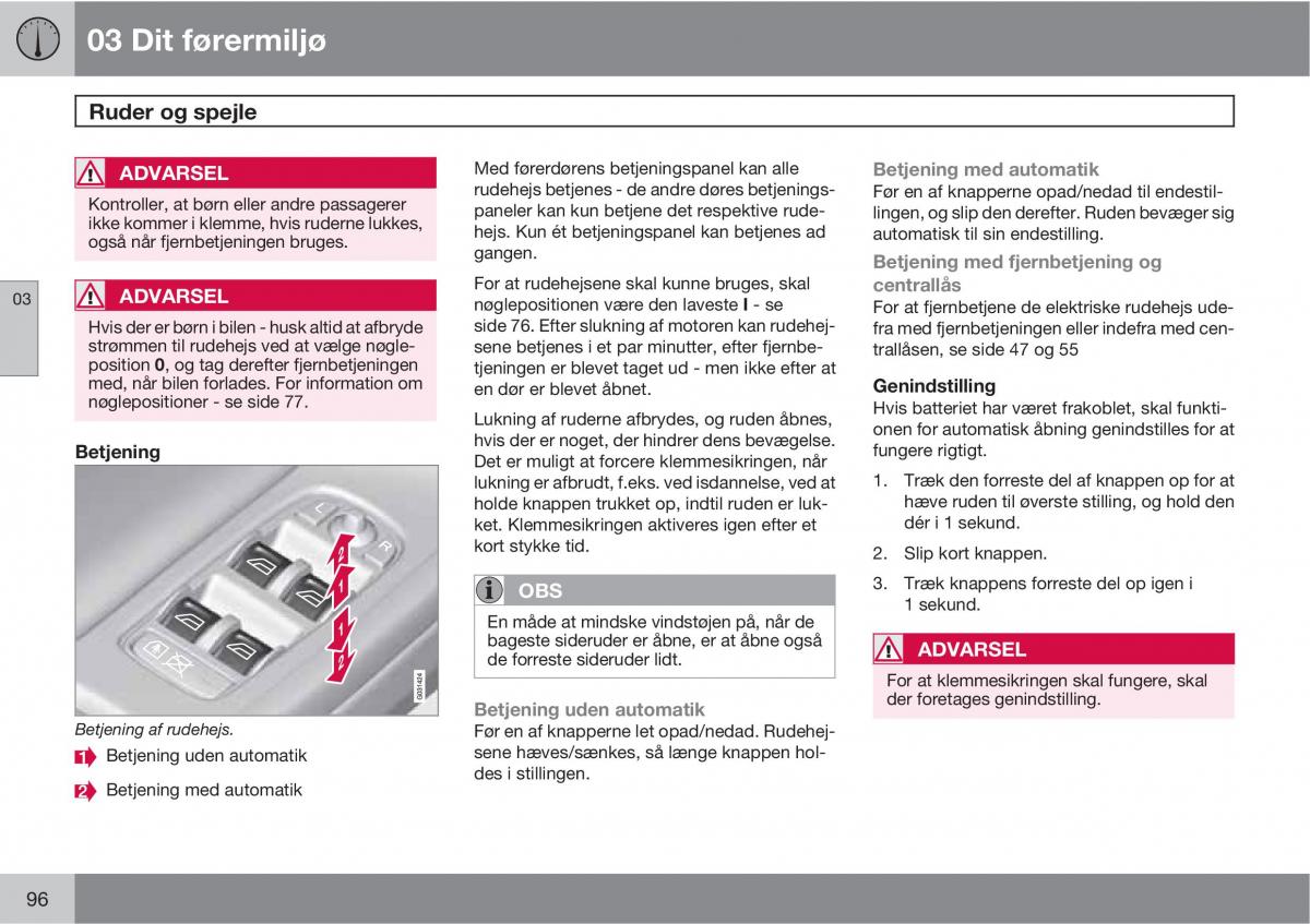 Volvo XC60 I 1 Bilens instruktionsbog / page 98