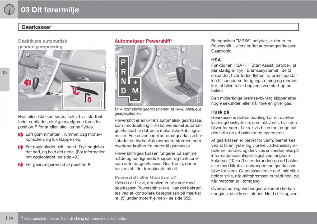 Volvo XC60 I 1 Bilens instruktionsbog / page 116