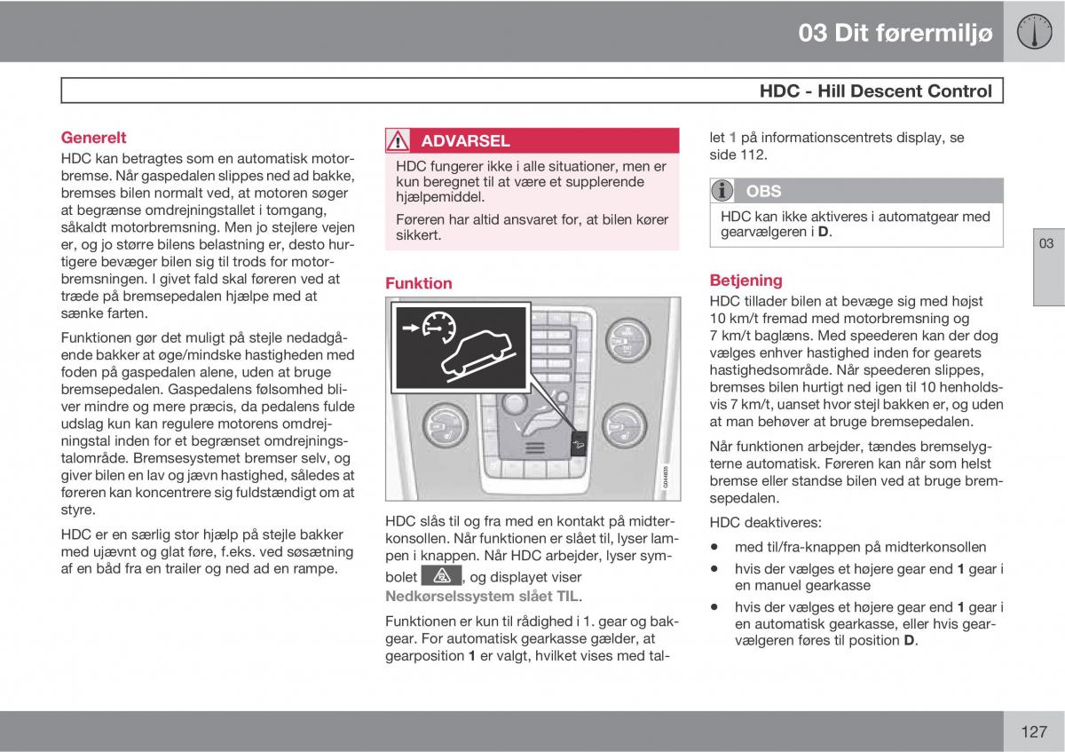 Volvo XC60 I 1 Bilens instruktionsbog / page 129