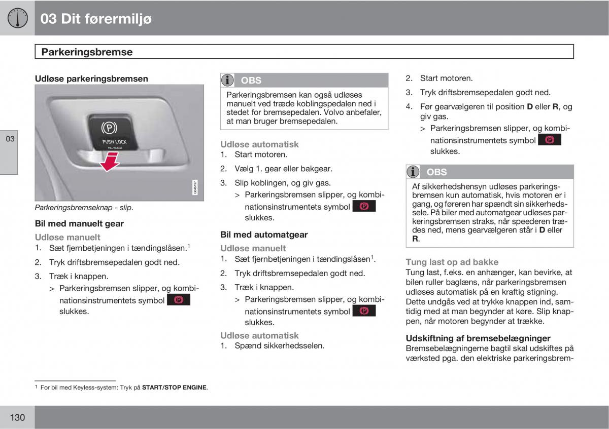 Volvo XC60 I 1 Bilens instruktionsbog / page 132