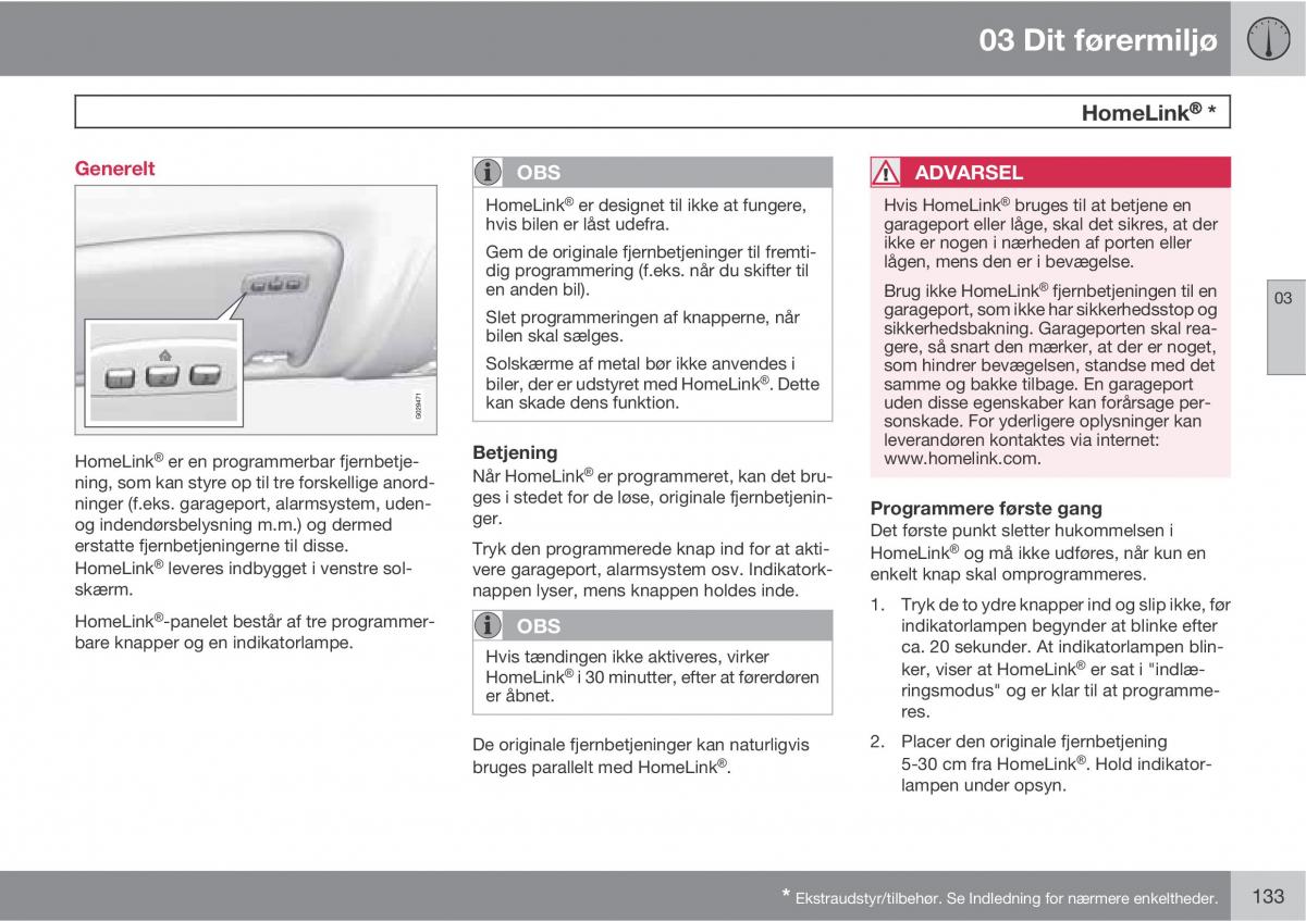 Volvo XC60 I 1 Bilens instruktionsbog / page 135