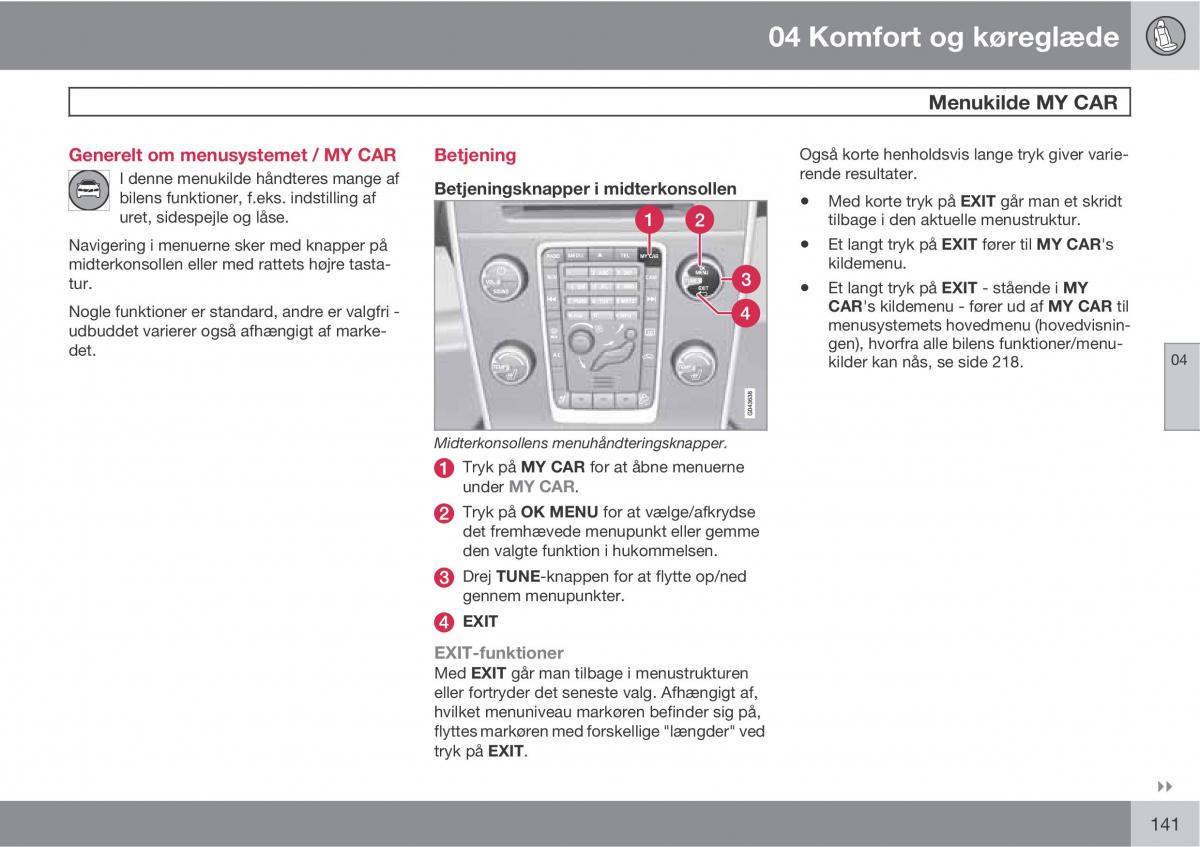 Volvo XC60 I 1 Bilens instruktionsbog / page 143