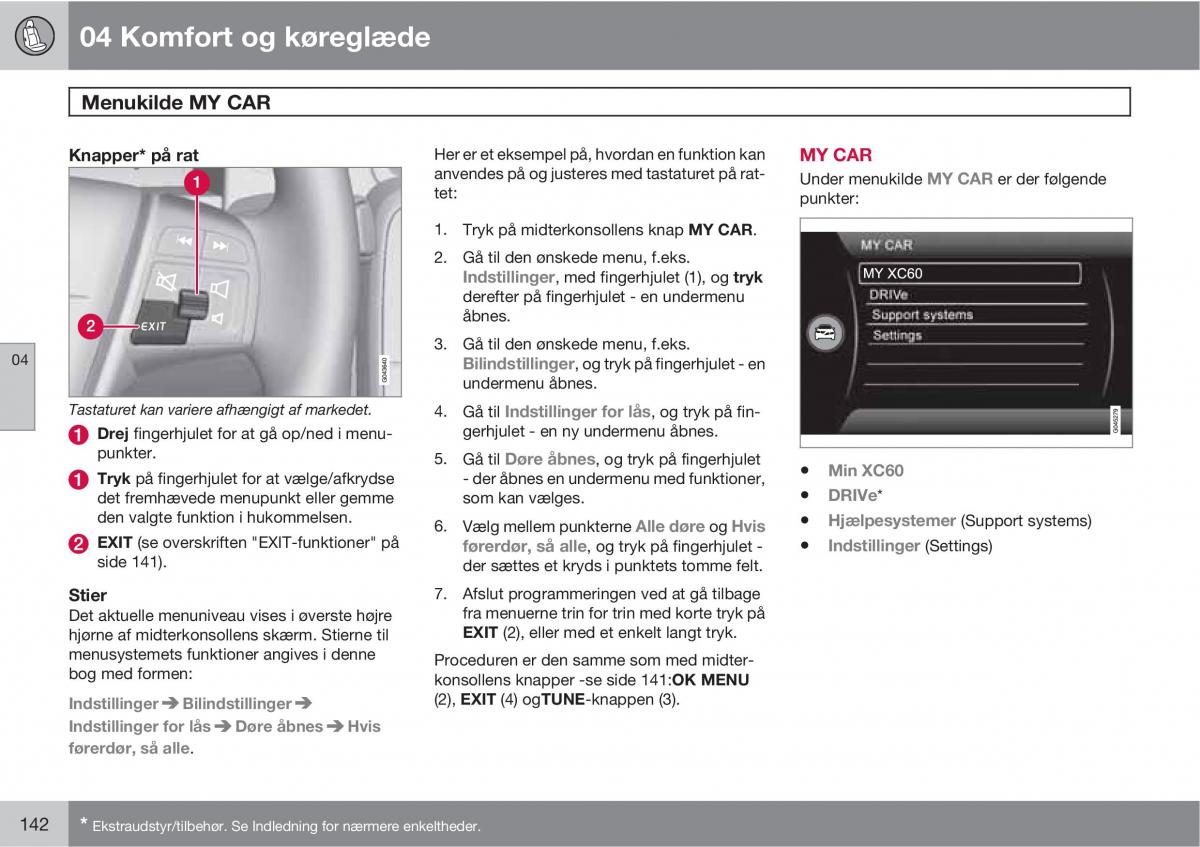 Volvo XC60 I 1 Bilens instruktionsbog / page 144