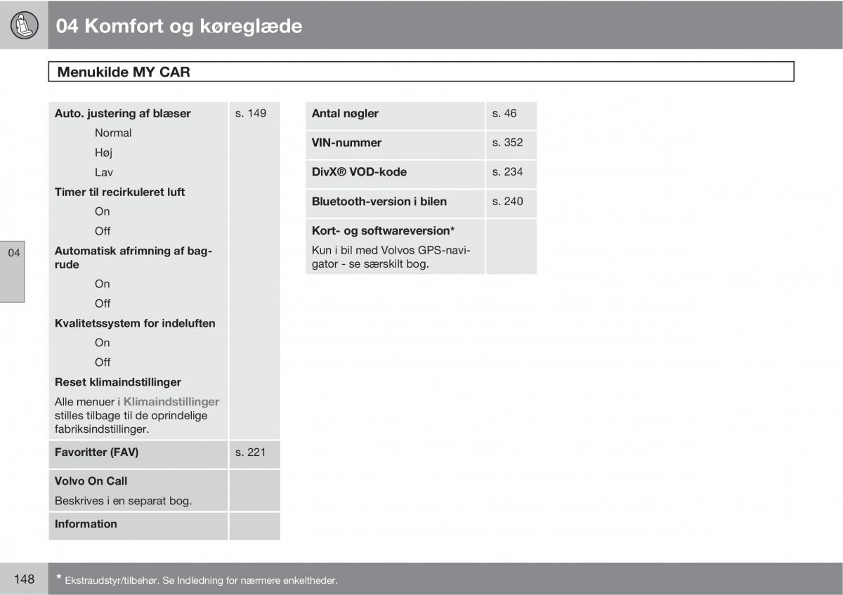 Volvo XC60 I 1 Bilens instruktionsbog / page 150