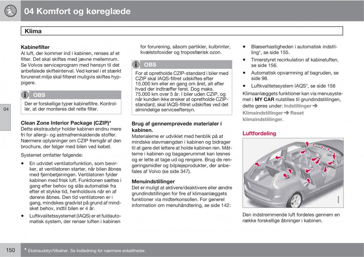 Volvo XC60 I 1 Bilens instruktionsbog / page 152