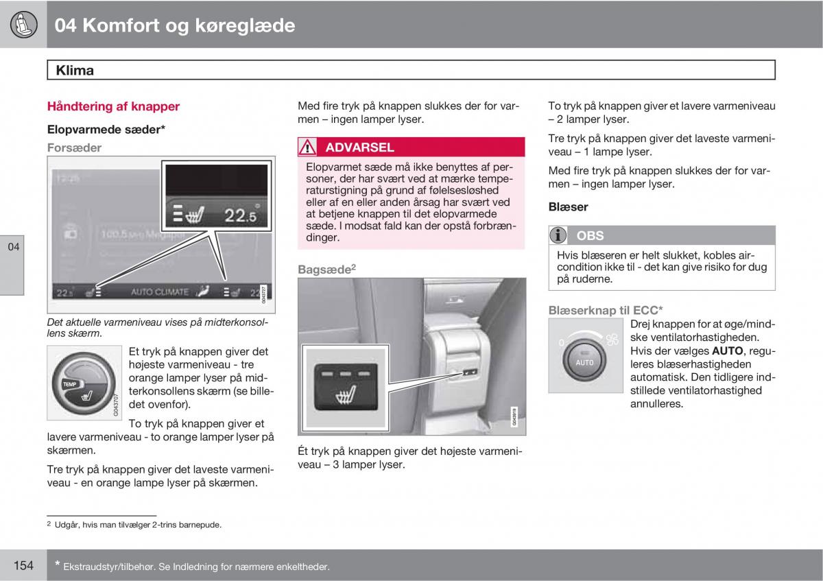 Volvo XC60 I 1 Bilens instruktionsbog / page 156