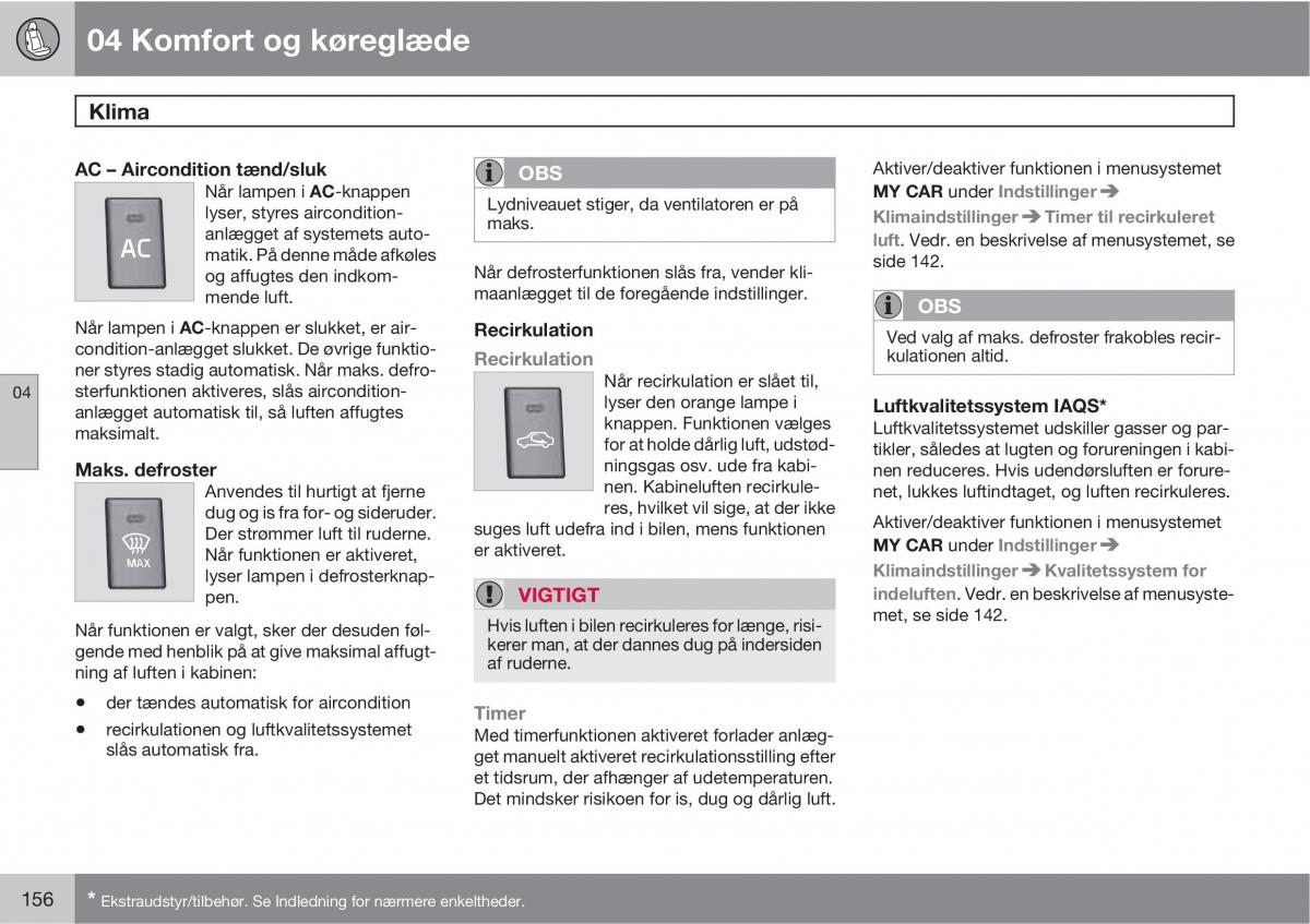 Volvo XC60 I 1 Bilens instruktionsbog / page 158