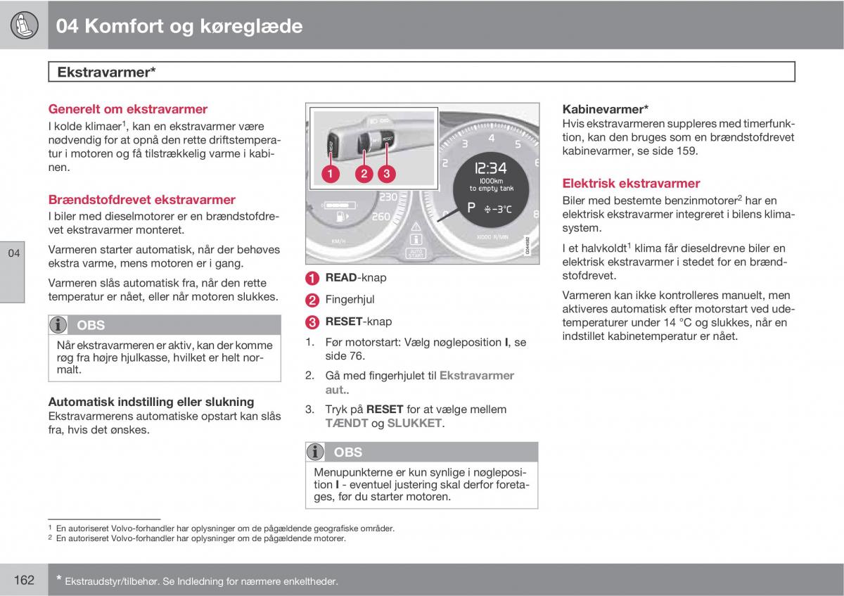 Volvo XC60 I 1 Bilens instruktionsbog / page 164