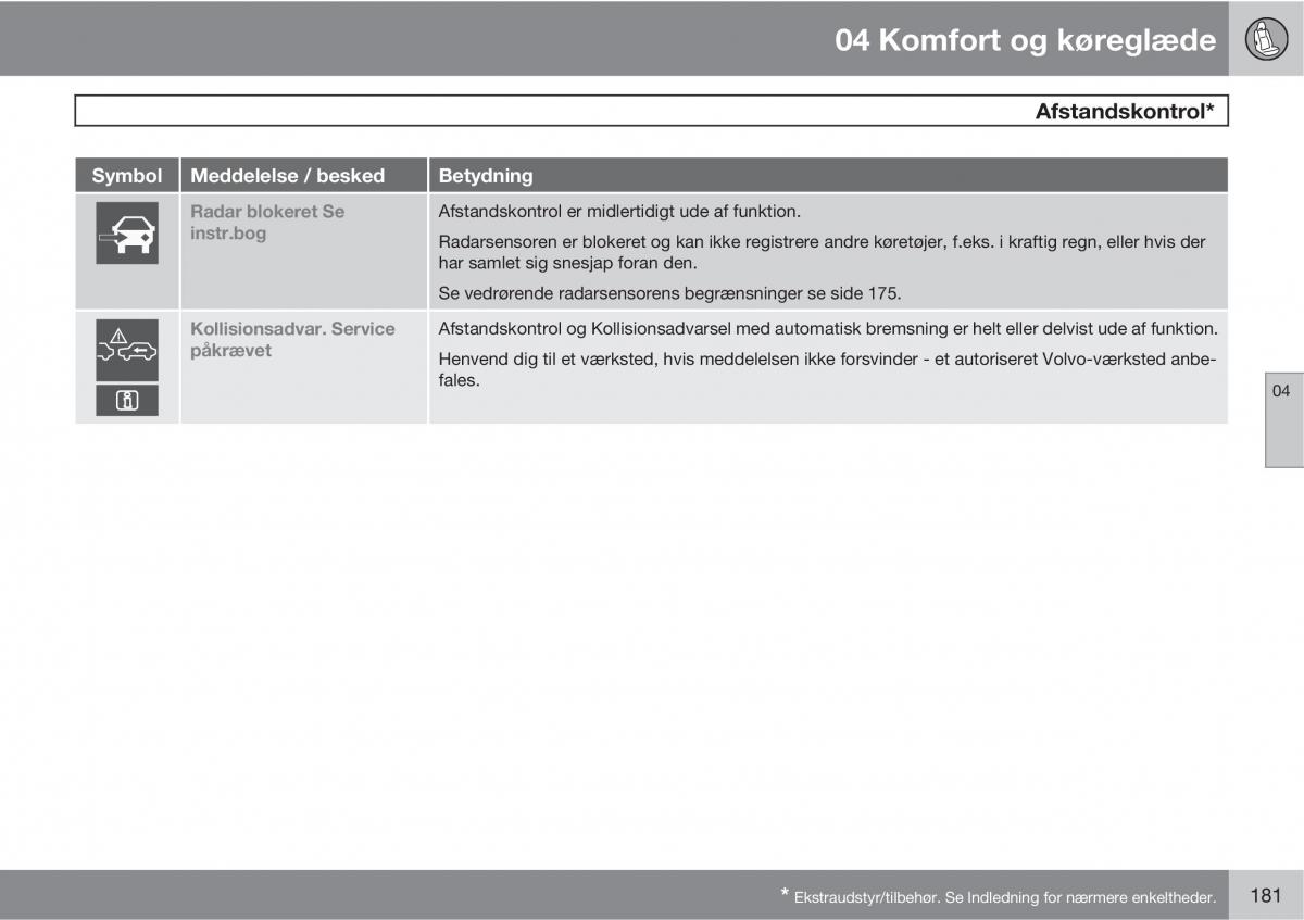 Volvo XC60 I 1 Bilens instruktionsbog / page 183