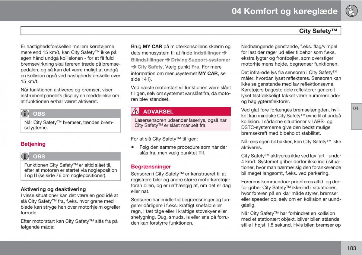 Volvo XC60 I 1 Bilens instruktionsbog / page 185