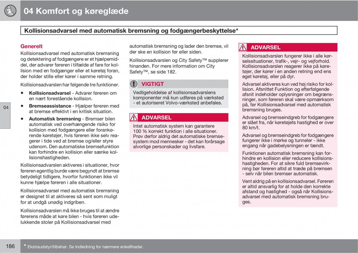 Volvo XC60 I 1 Bilens instruktionsbog / page 188