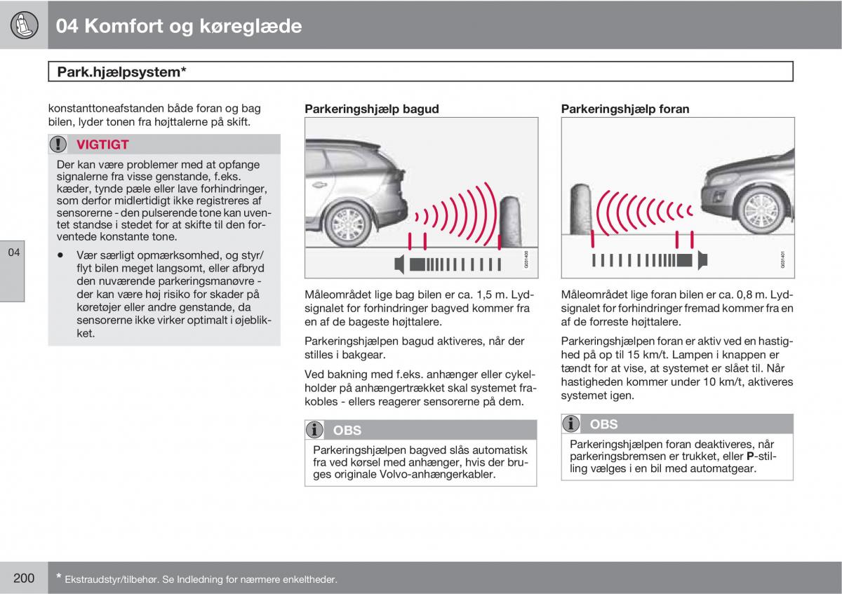 Volvo XC60 I 1 Bilens instruktionsbog / page 202