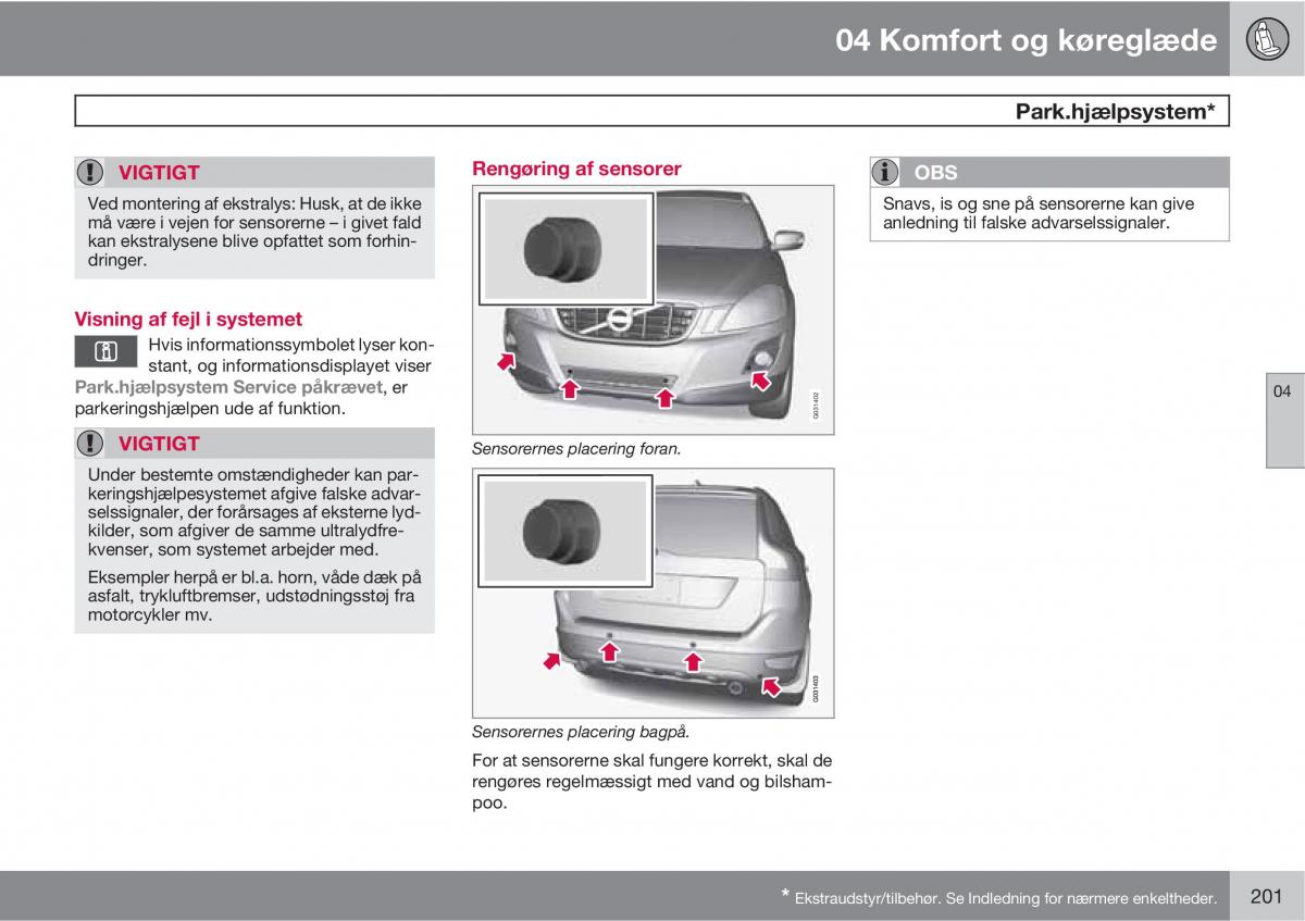 Volvo XC60 I 1 Bilens instruktionsbog / page 203