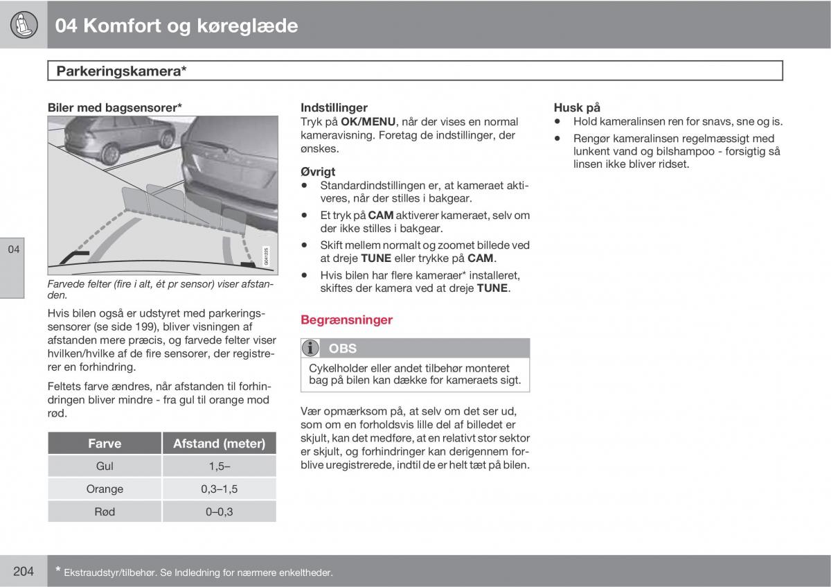 Volvo XC60 I 1 Bilens instruktionsbog / page 206