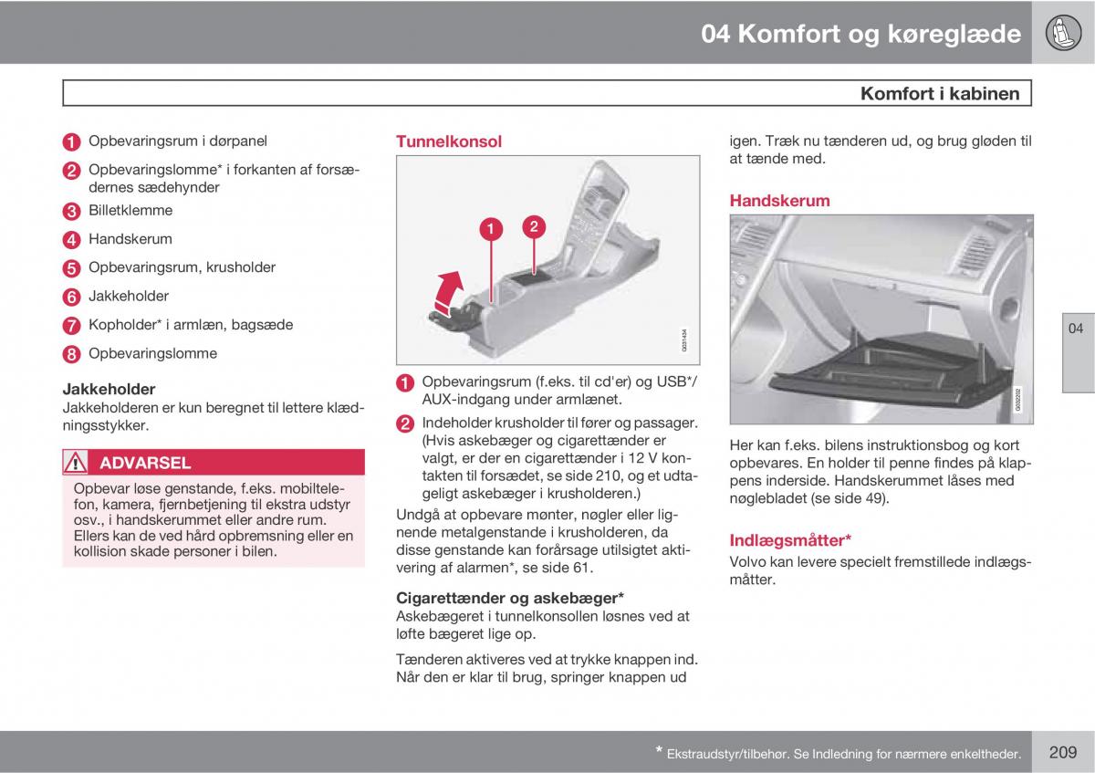 Volvo XC60 I 1 Bilens instruktionsbog / page 211