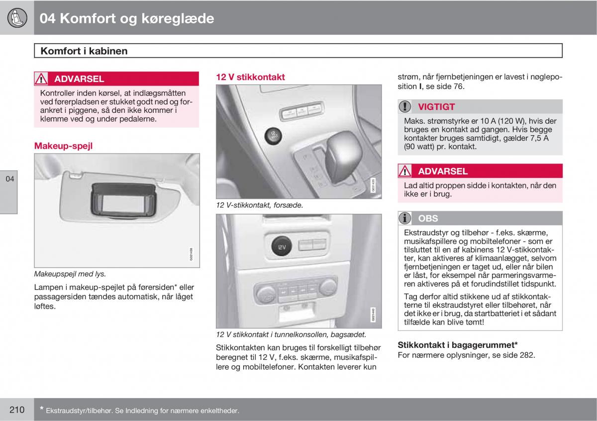 Volvo XC60 I 1 Bilens instruktionsbog / page 212