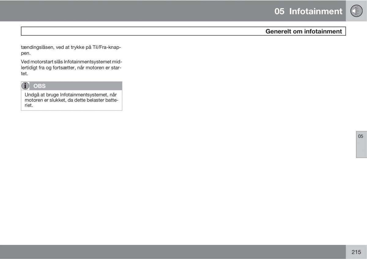 Volvo XC60 I 1 Bilens instruktionsbog / page 217