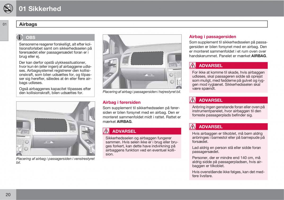 Volvo XC60 I 1 Bilens instruktionsbog / page 22