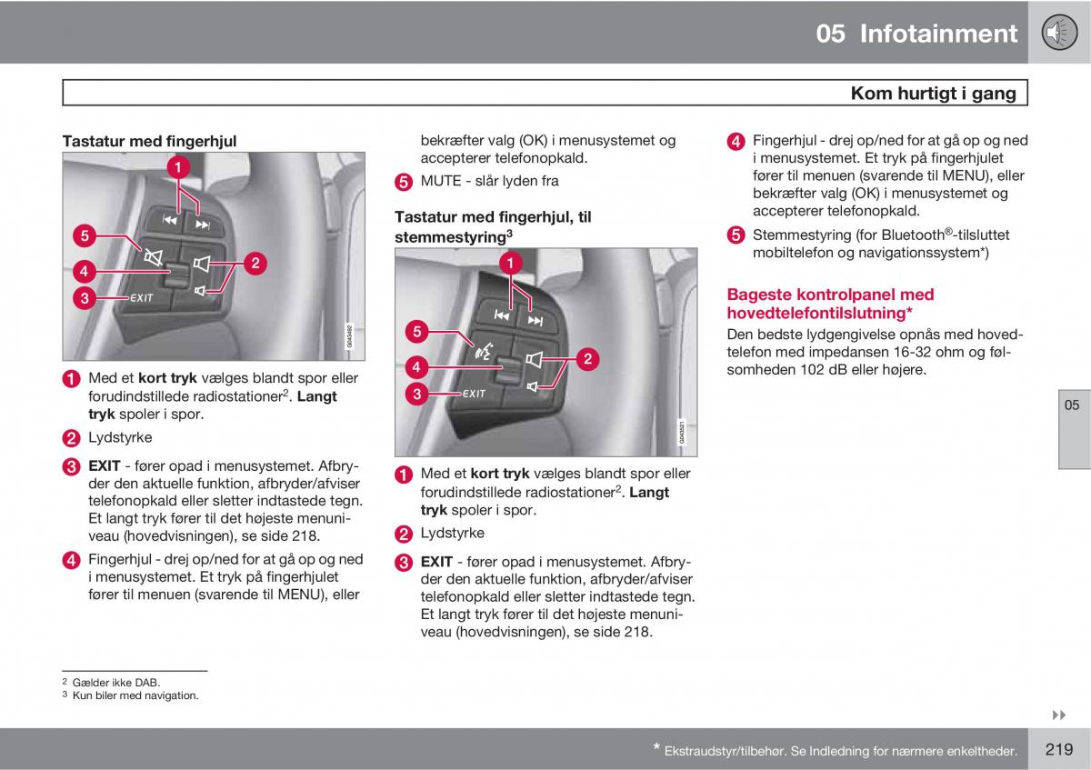 Volvo XC60 I 1 Bilens instruktionsbog / page 221