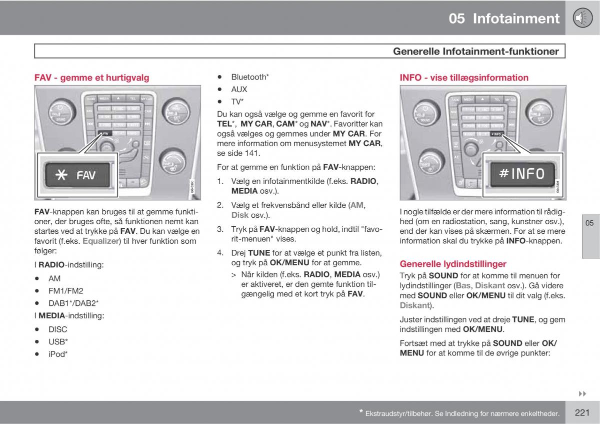 Volvo XC60 I 1 Bilens instruktionsbog / page 223