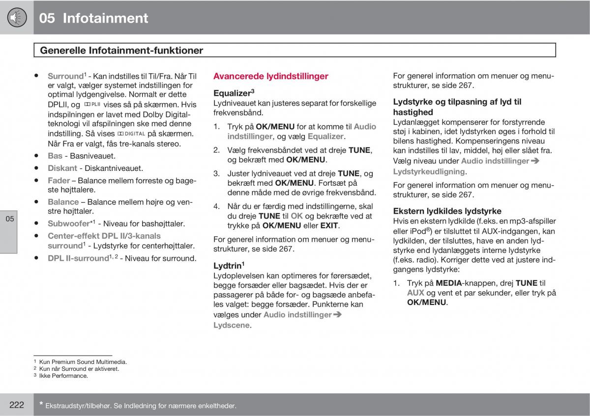 Volvo XC60 I 1 Bilens instruktionsbog / page 224