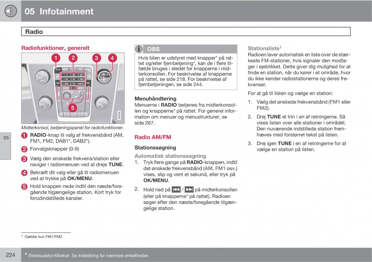 Volvo XC60 I 1 Bilens instruktionsbog / page 226