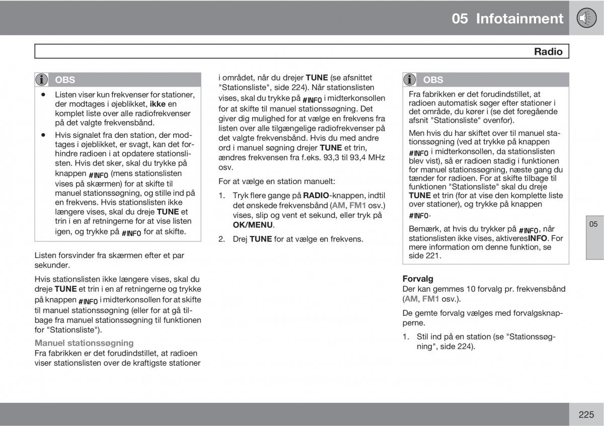 Volvo XC60 I 1 Bilens instruktionsbog / page 227