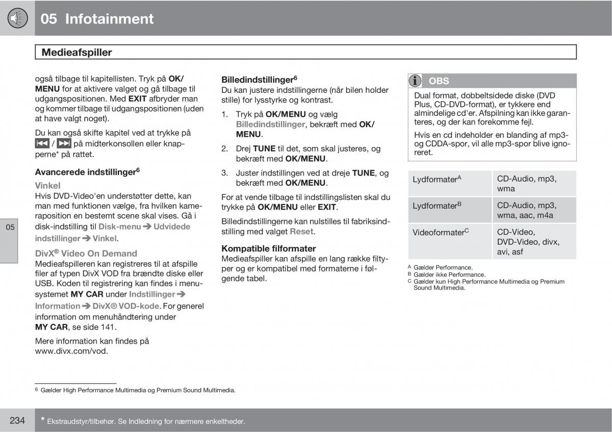 Volvo XC60 I 1 Bilens instruktionsbog / page 236