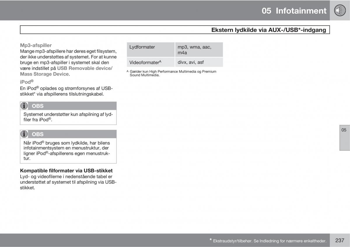 Volvo XC60 I 1 Bilens instruktionsbog / page 239