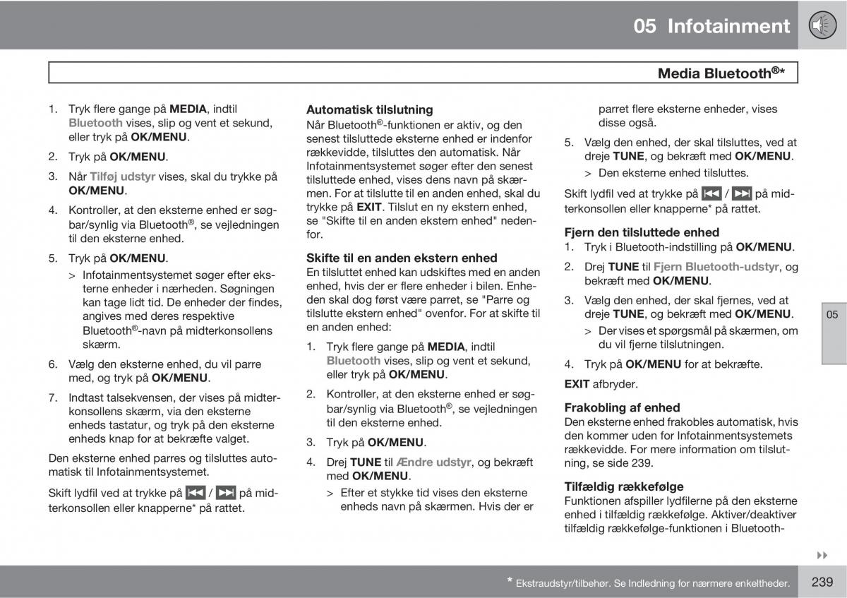 Volvo XC60 I 1 Bilens instruktionsbog / page 241