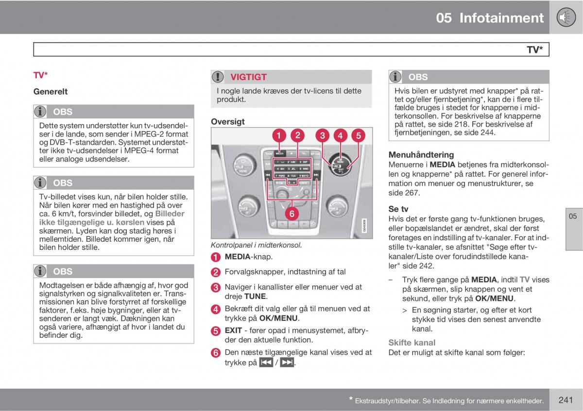 Volvo XC60 I 1 Bilens instruktionsbog / page 243