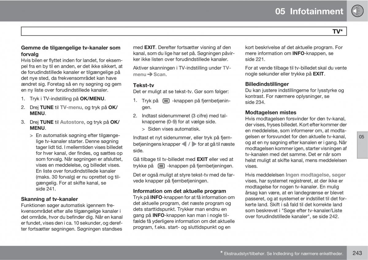 Volvo XC60 I 1 Bilens instruktionsbog / page 245