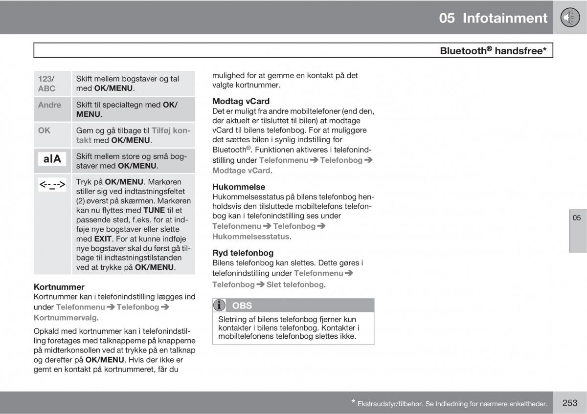 Volvo XC60 I 1 Bilens instruktionsbog / page 255