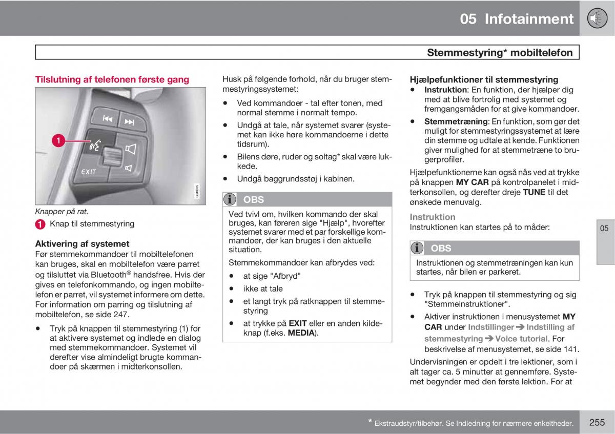 Volvo XC60 I 1 Bilens instruktionsbog / page 257