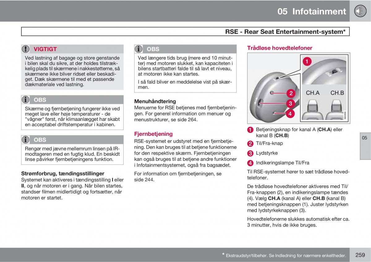 Volvo XC60 I 1 Bilens instruktionsbog / page 261