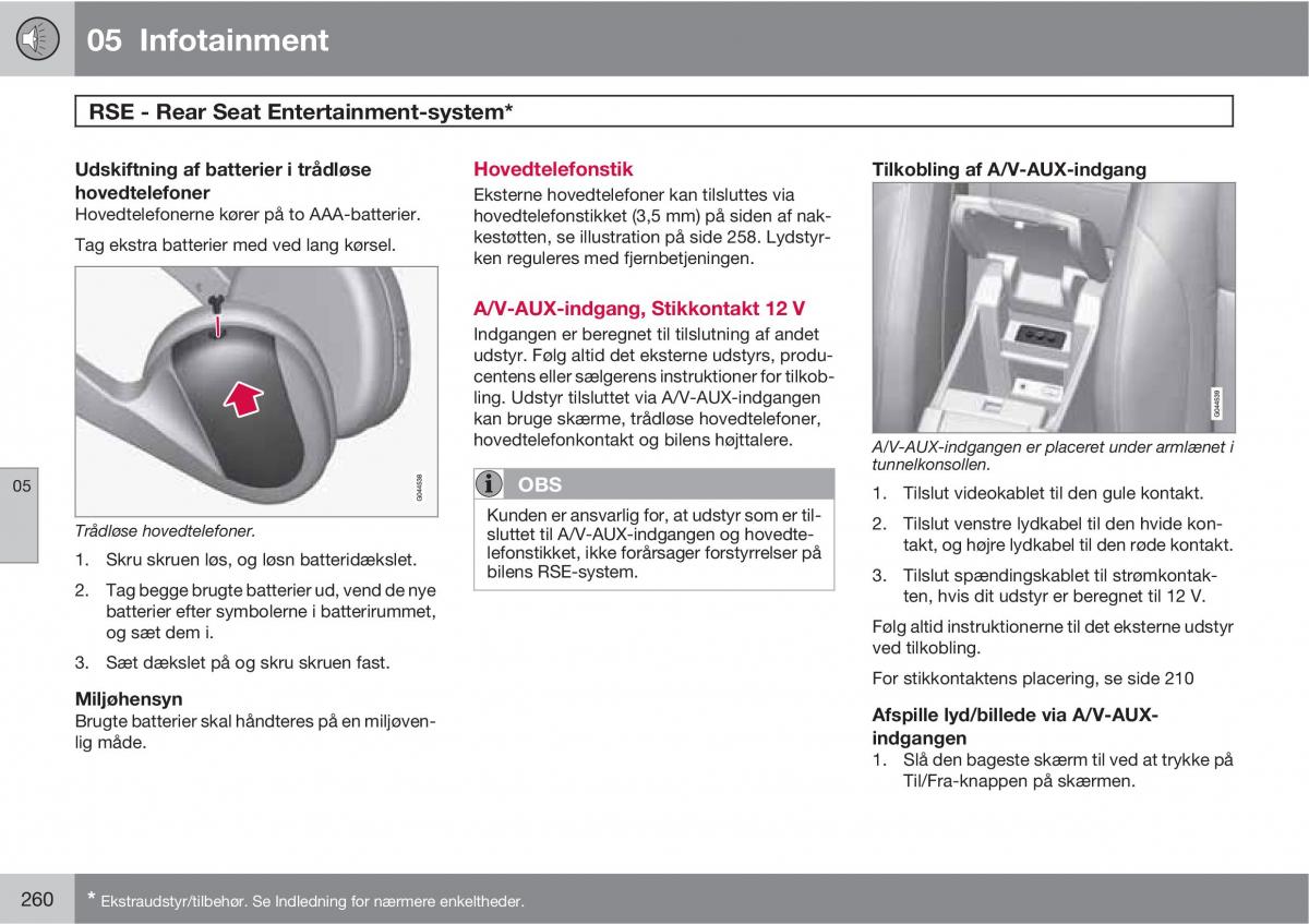 Volvo XC60 I 1 Bilens instruktionsbog / page 262