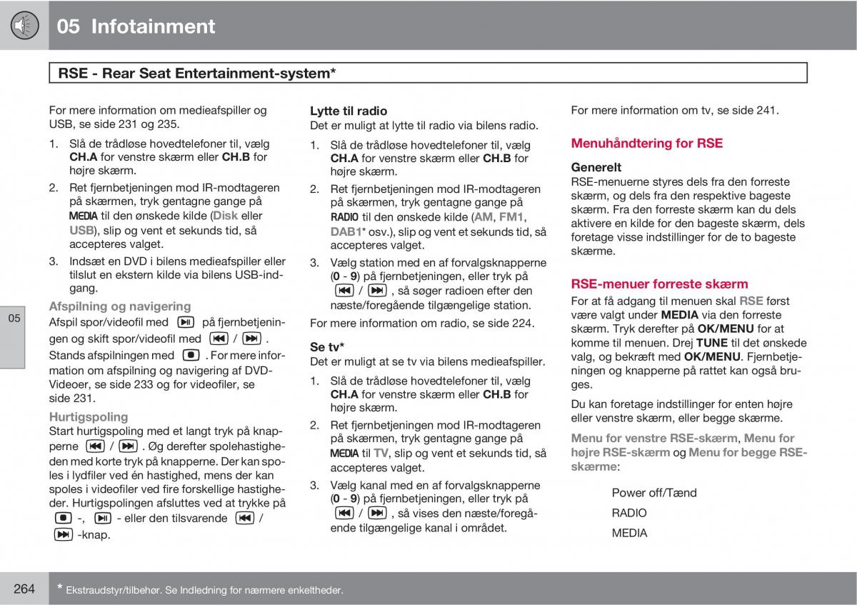 Volvo XC60 I 1 Bilens instruktionsbog / page 266