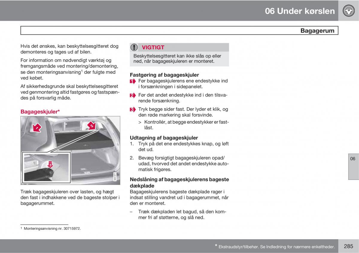 Volvo XC60 I 1 Bilens instruktionsbog / page 287