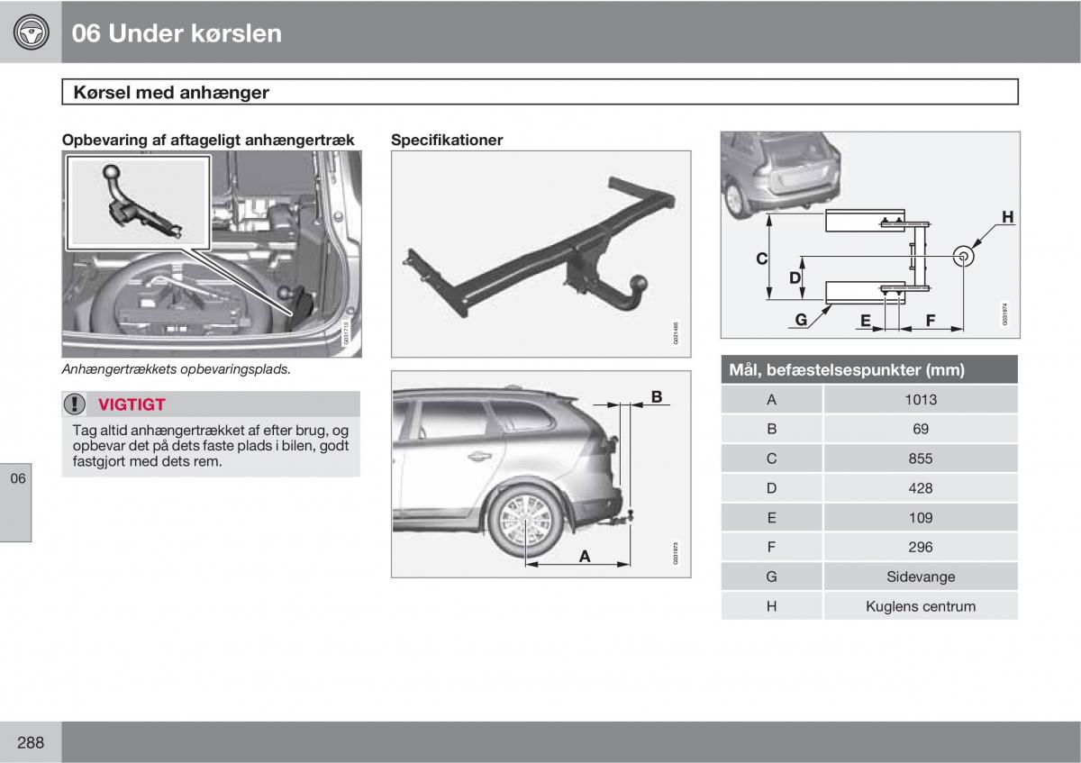 Volvo XC60 I 1 Bilens instruktionsbog / page 290