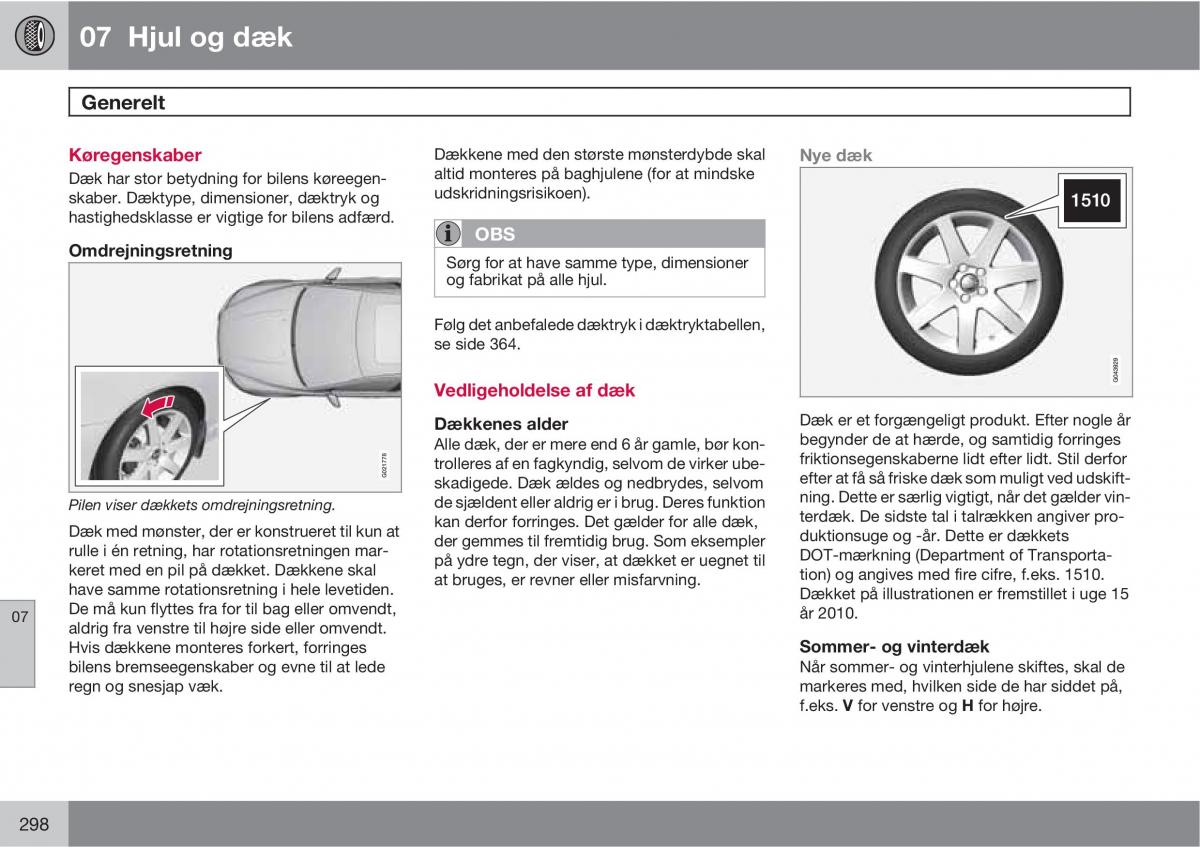 Volvo XC60 I 1 Bilens instruktionsbog / page 300