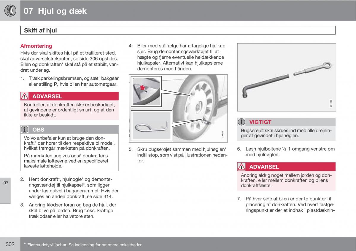 Volvo XC60 I 1 Bilens instruktionsbog / page 304