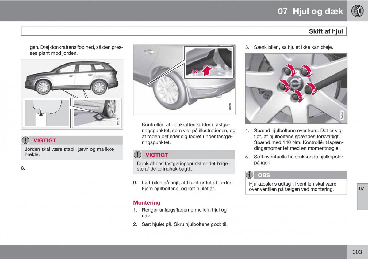 Volvo XC60 I 1 Bilens instruktionsbog / page 305