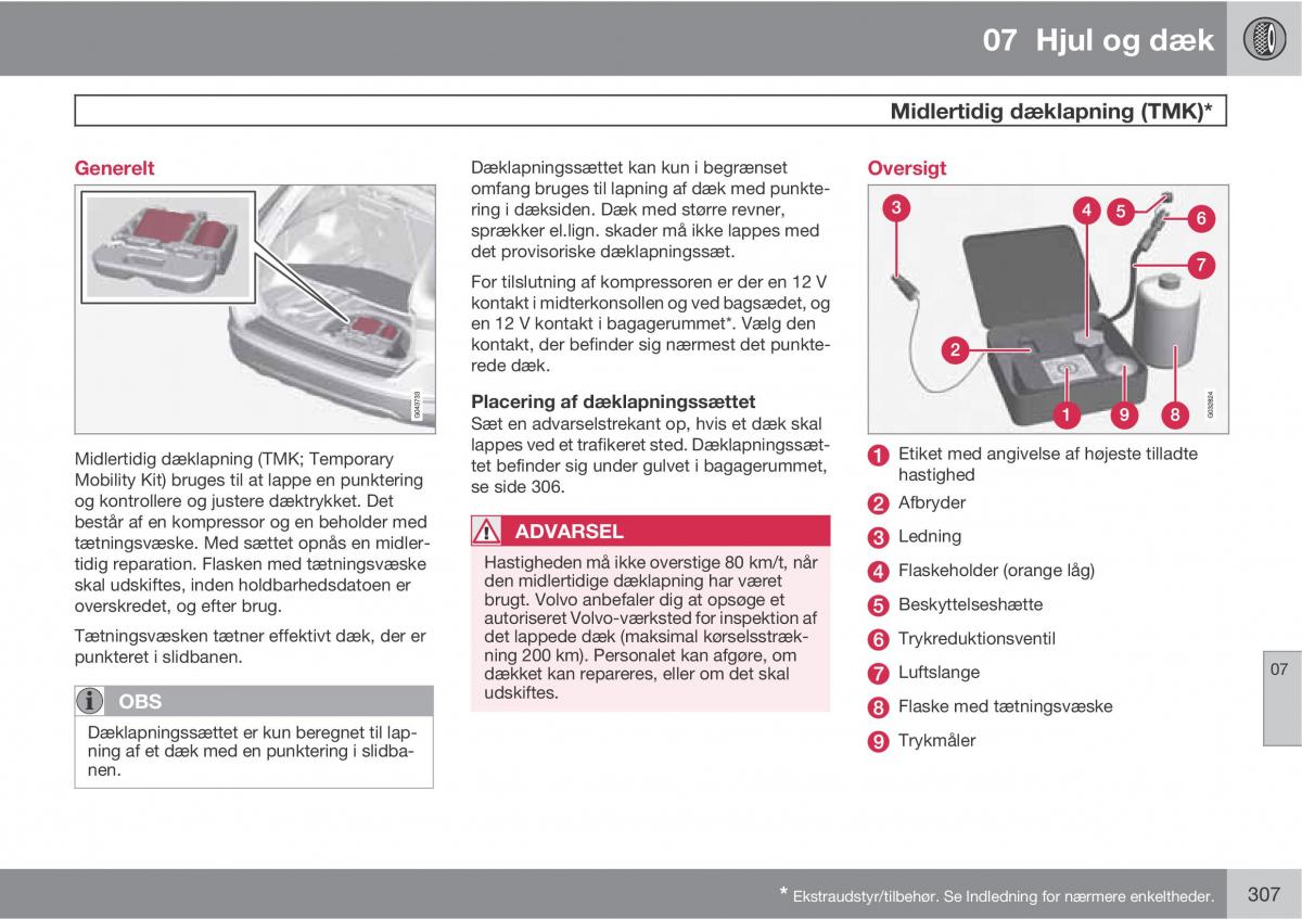 Volvo XC60 I 1 Bilens instruktionsbog / page 309