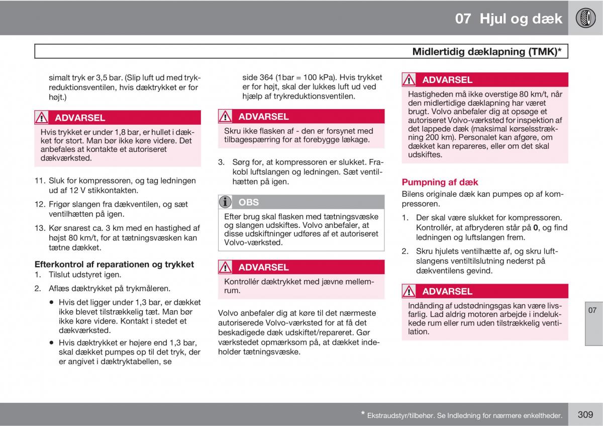 Volvo XC60 I 1 Bilens instruktionsbog / page 311