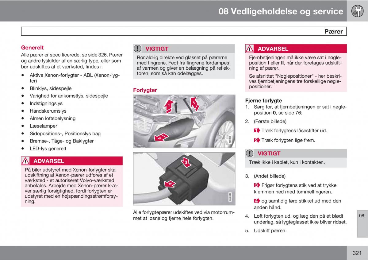 Volvo XC60 I 1 Bilens instruktionsbog / page 323